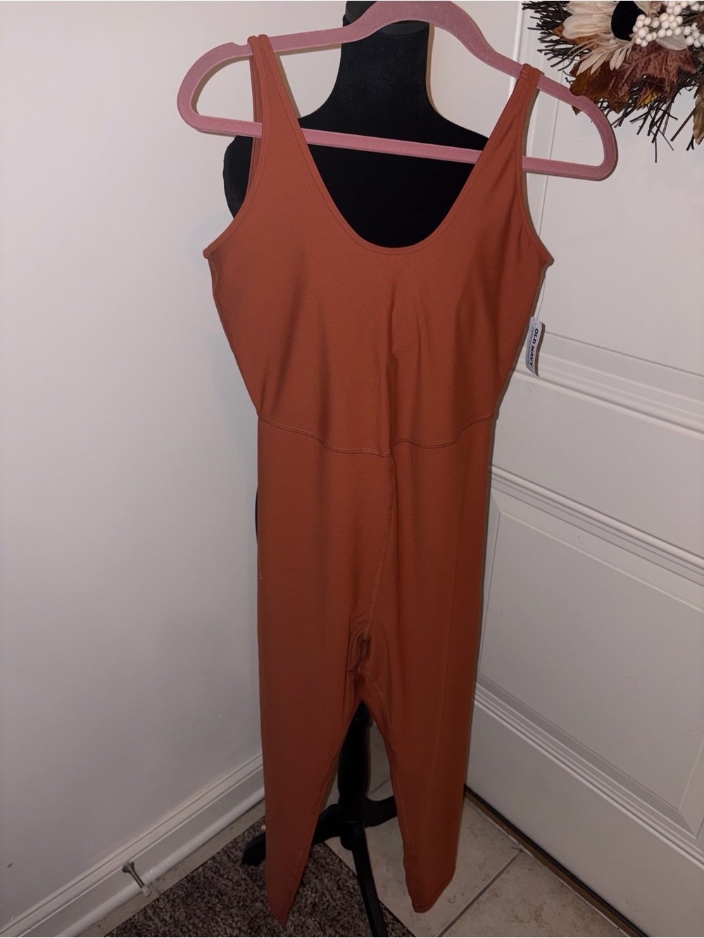 Old Navy PowerSoft Scoop Neck Sleeveless Jumpsuit in Rust (brand new w/ tags)